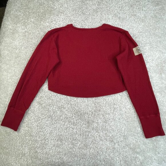 Flag Nor Fail Forever Waffle Knit Crop Top Red - Picture 3 of 9